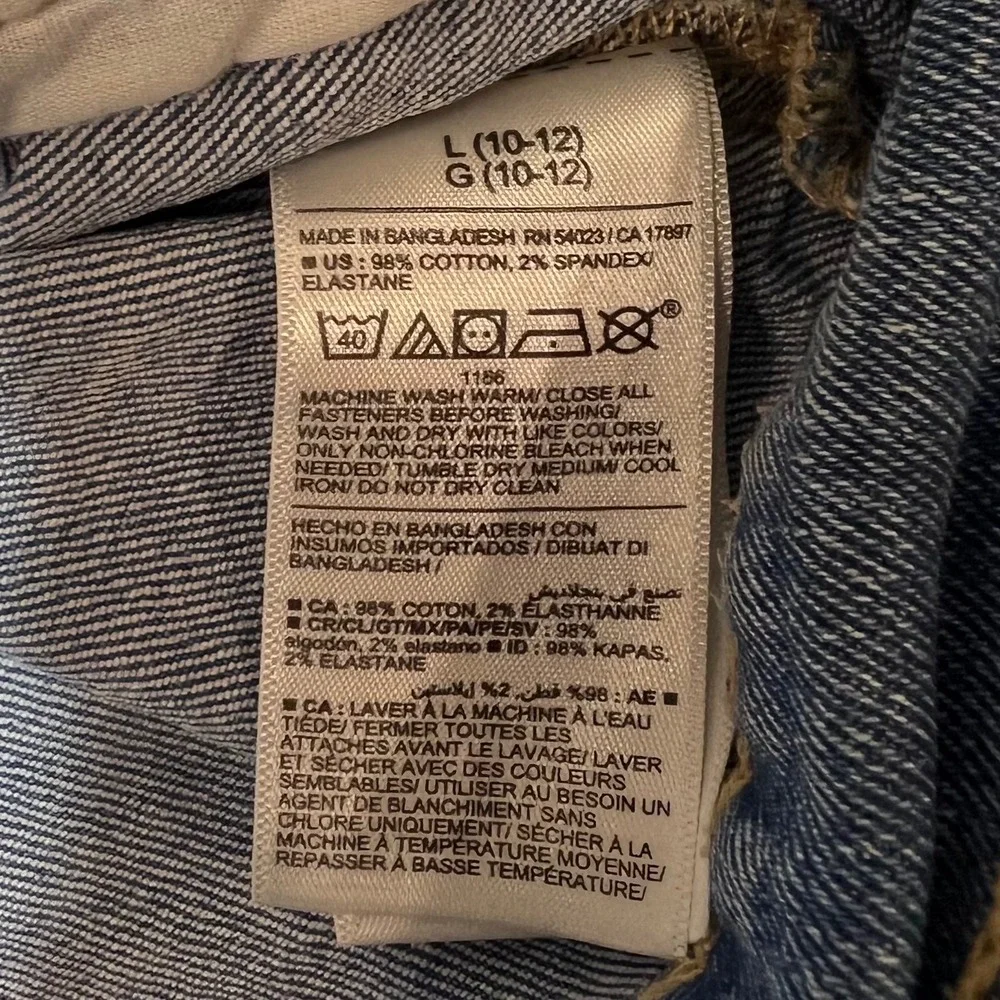 Old Navy Girls Denim Trucker Jacket Blue Medium Wash Youth Large 10-12